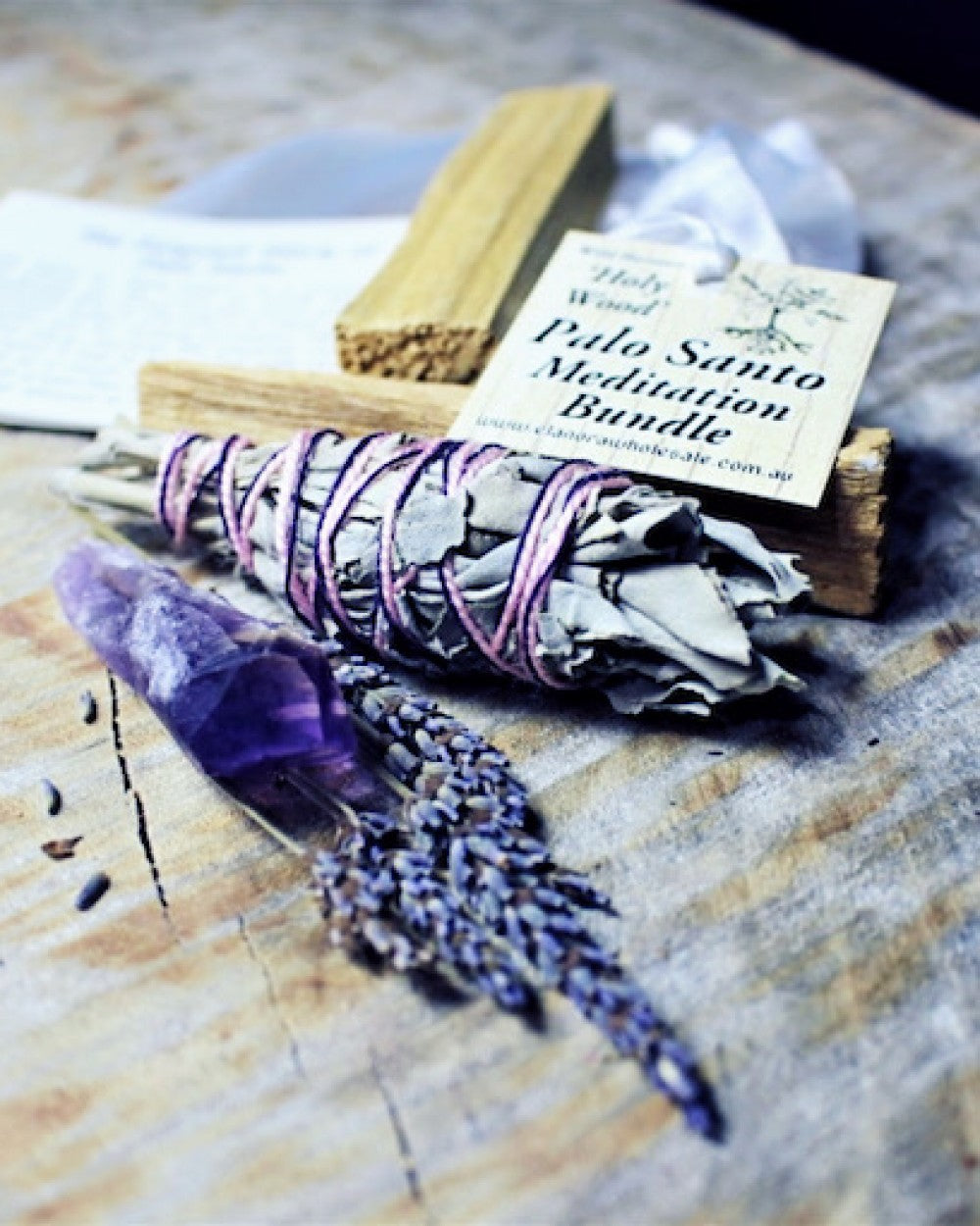 Smudge Kit // Palo Santo Meditation Bundle w Amethyst Point