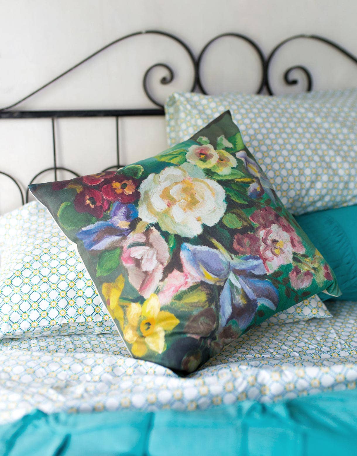 Painted Flowers cushion cover (pillow cover)