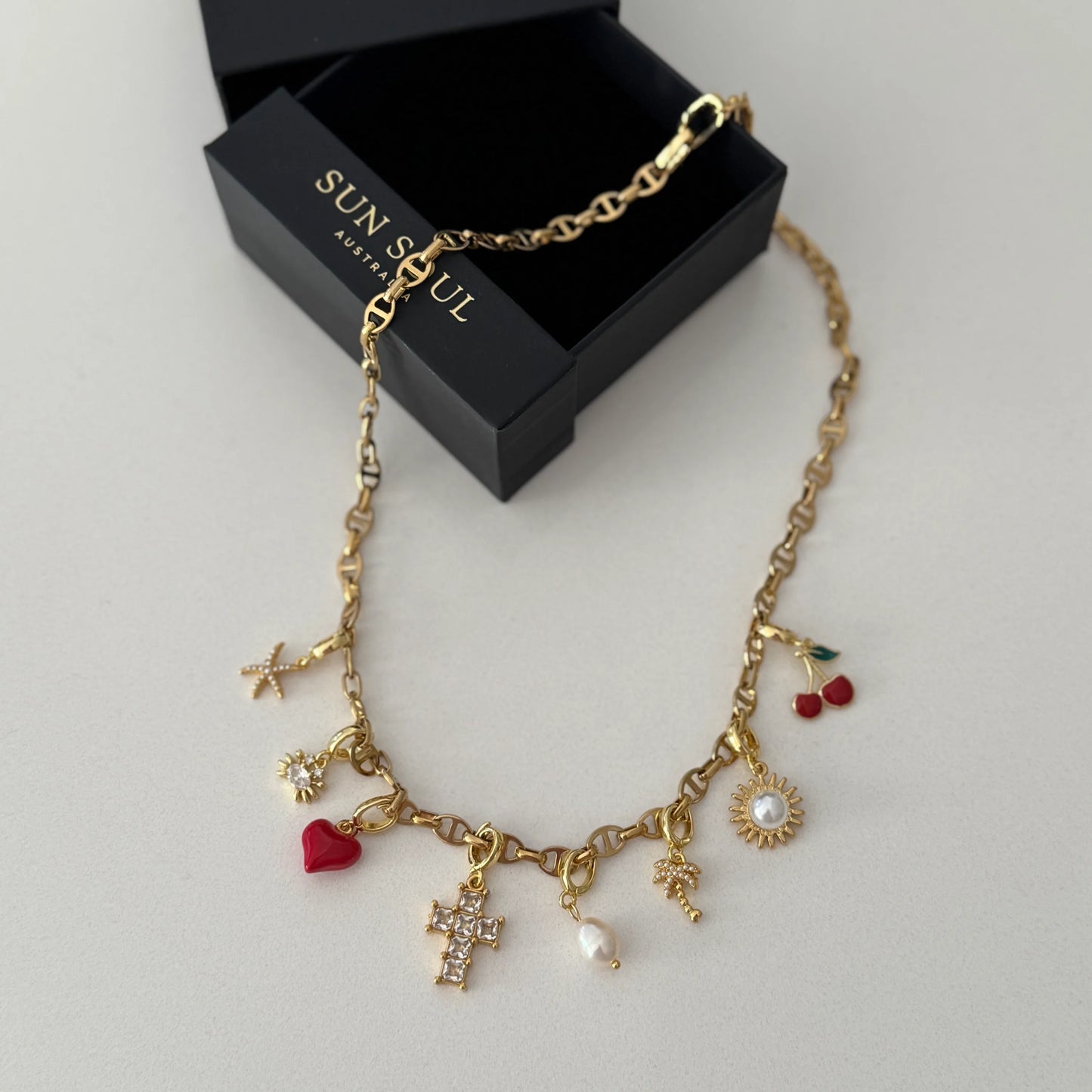 Faith, Love & Palm Trees Charm Necklace