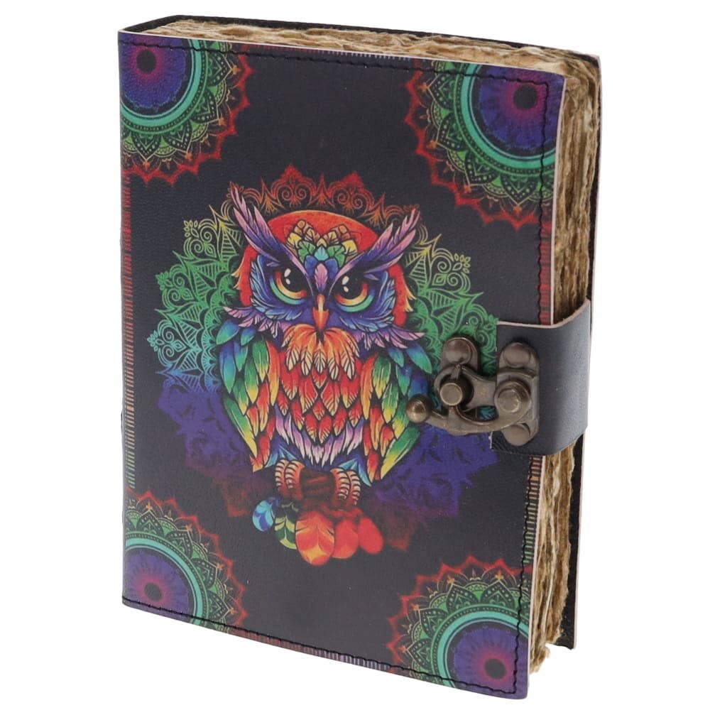 LEATHER JOURNAL - Owl Print 12cm x 17cm