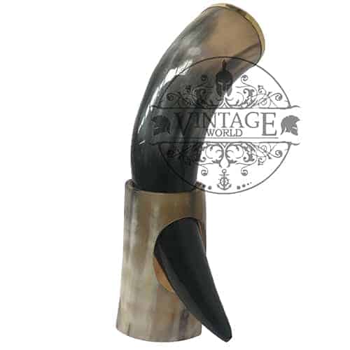 Viking Drinking Horn with Stand