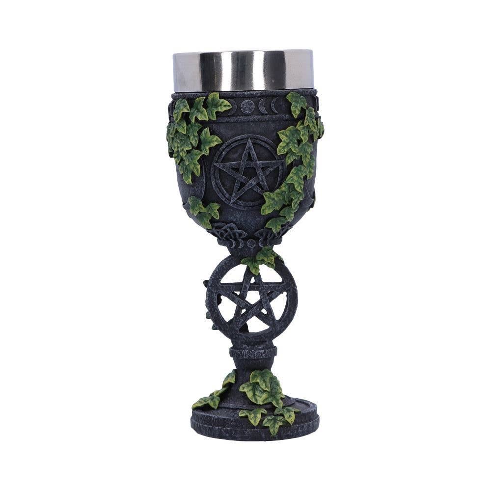 Aged Wiccan Pentagram Goblet 19.5cm