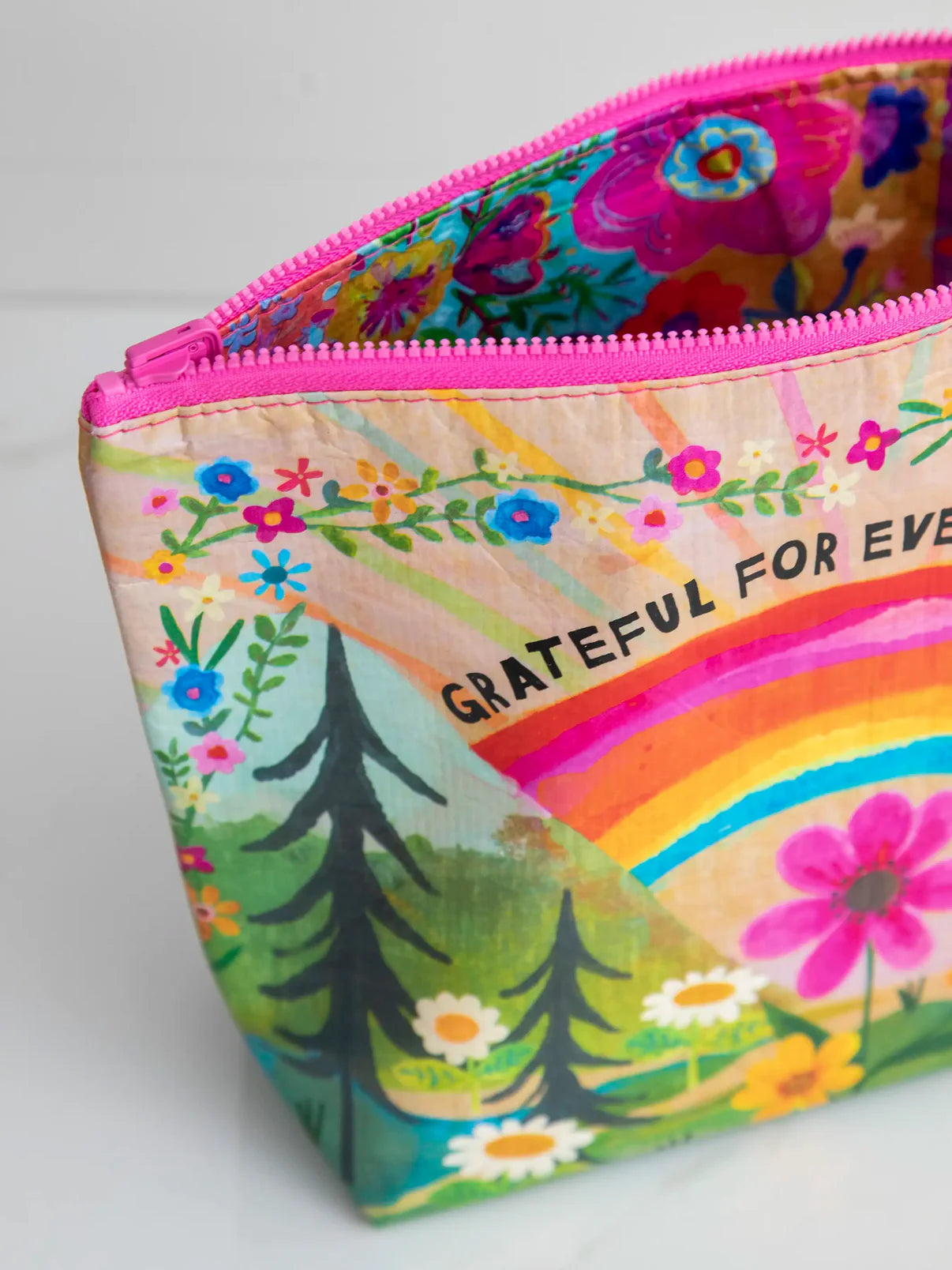 Recycled Zipper Pouch // Grateful