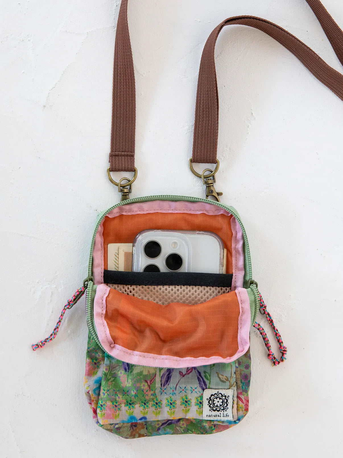 8-in-1 Pocket Crossbody // Taupe Watercolor Patchwork