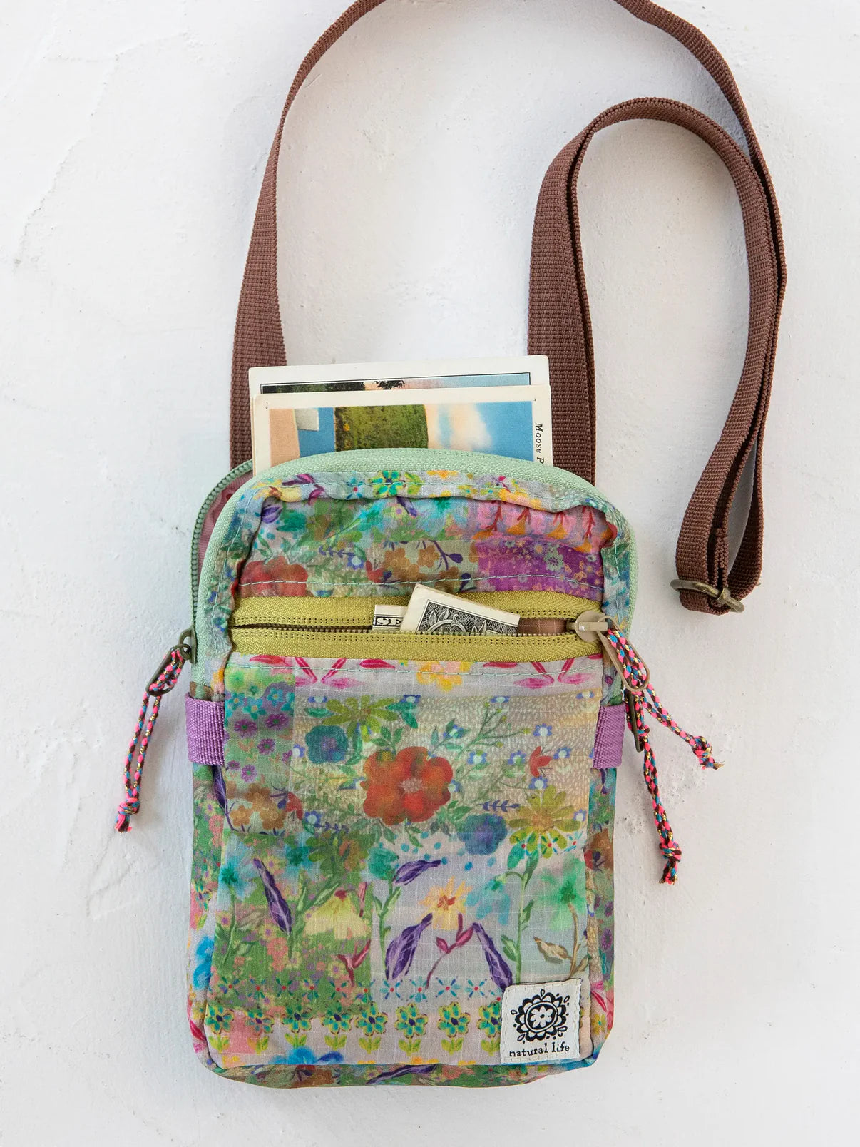 8-in-1 Pocket Crossbody // Taupe Watercolor Patchwork