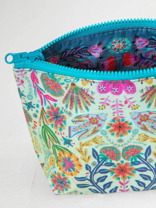 Small Recycled Zipper Pouch // Cream Floral