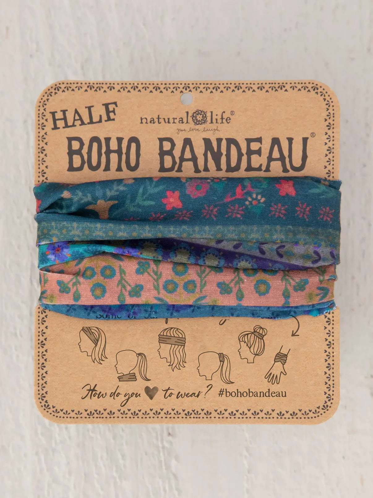 Half Boho Bandeau® Headband // Folk Floral Border