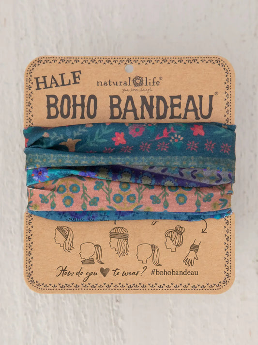 Half Boho Bandeau® Headband // Folk Floral Border