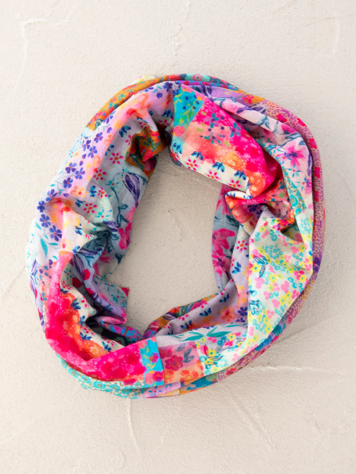 Full Boho Bandeau® Headband // Pink Watercolor Patchwork