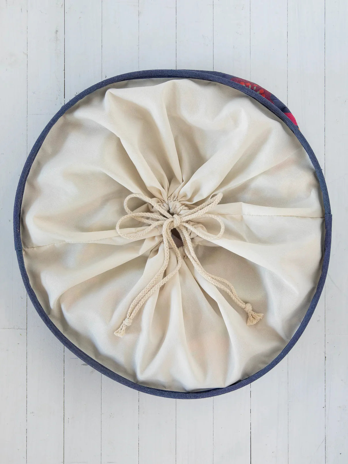 Boho Printed Laundry Hamper // Blue Folk Flower