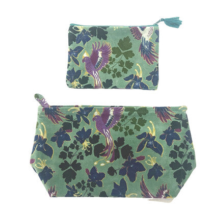Cosmetic Purse // Sage Green Velvet