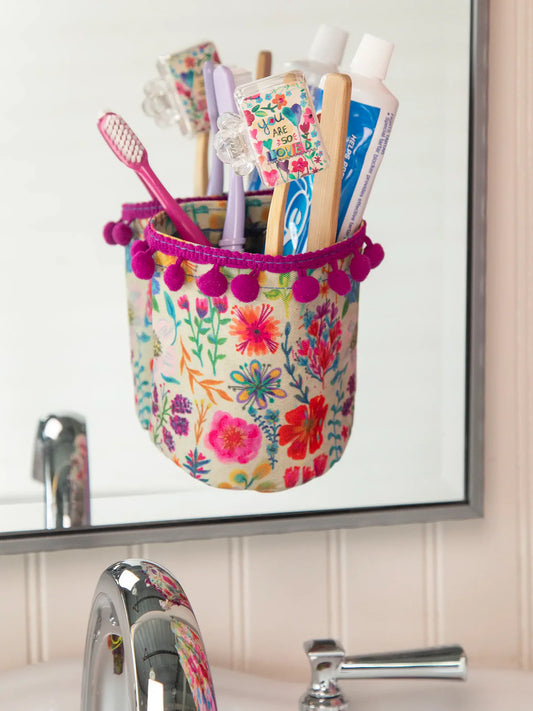 Suction Mounted Toothbrush Holder // Rainbow Garden Cream