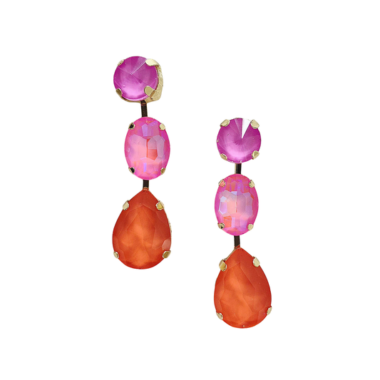 Earring // Statement Gem // Pink+Orange