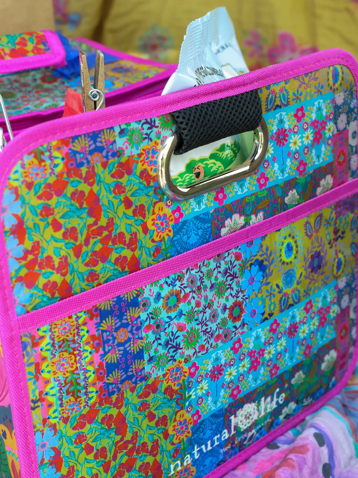 Car Trunk Organizer // Navy Folk Flower