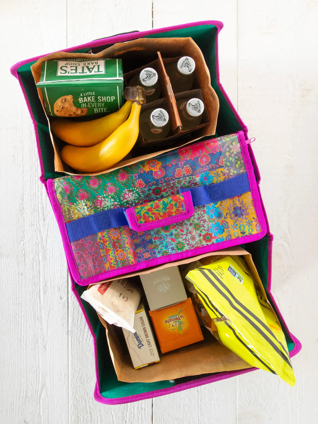 Car Trunk Organizer // Navy Folk Flower