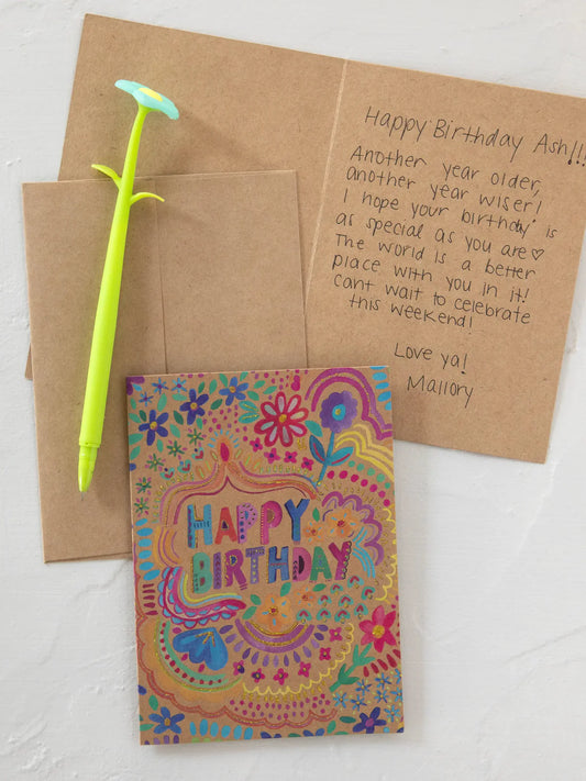 Greeting Card // Happy Birthday Floral