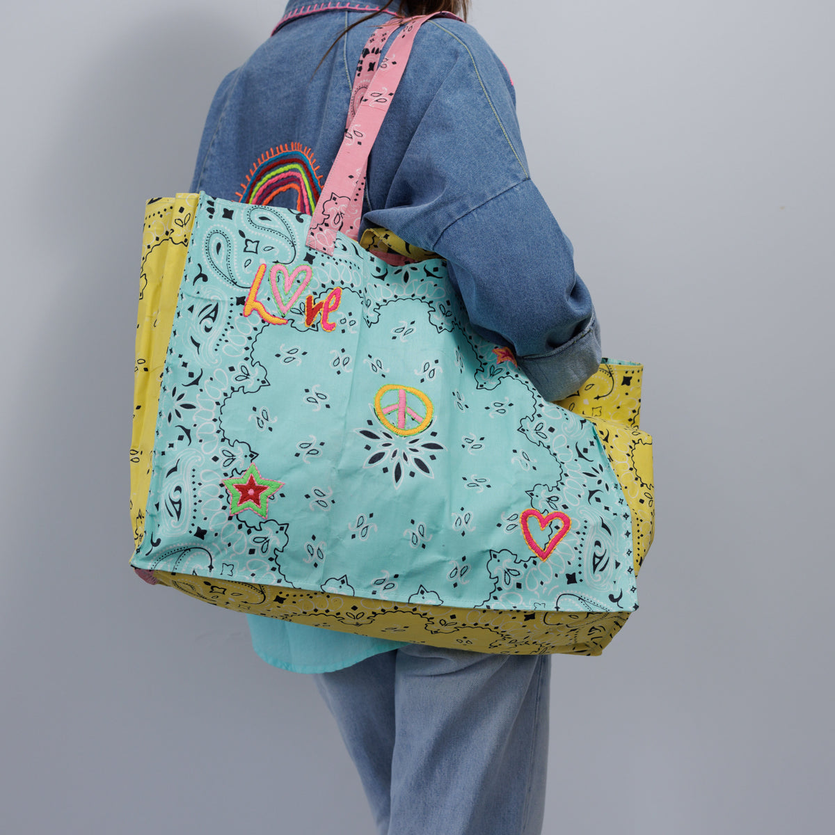 Bag // Cotton // Turquoise + Blue