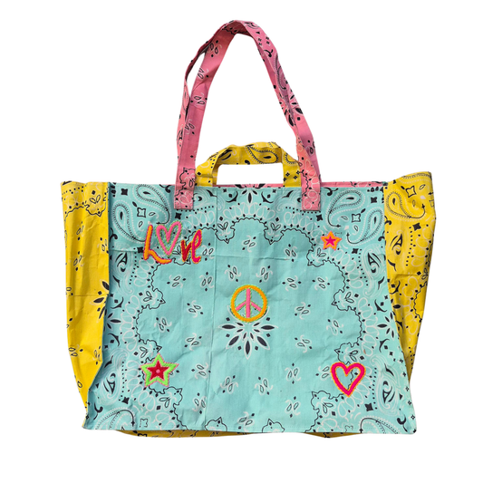 Bag // Cotton // Turquoise + Blue