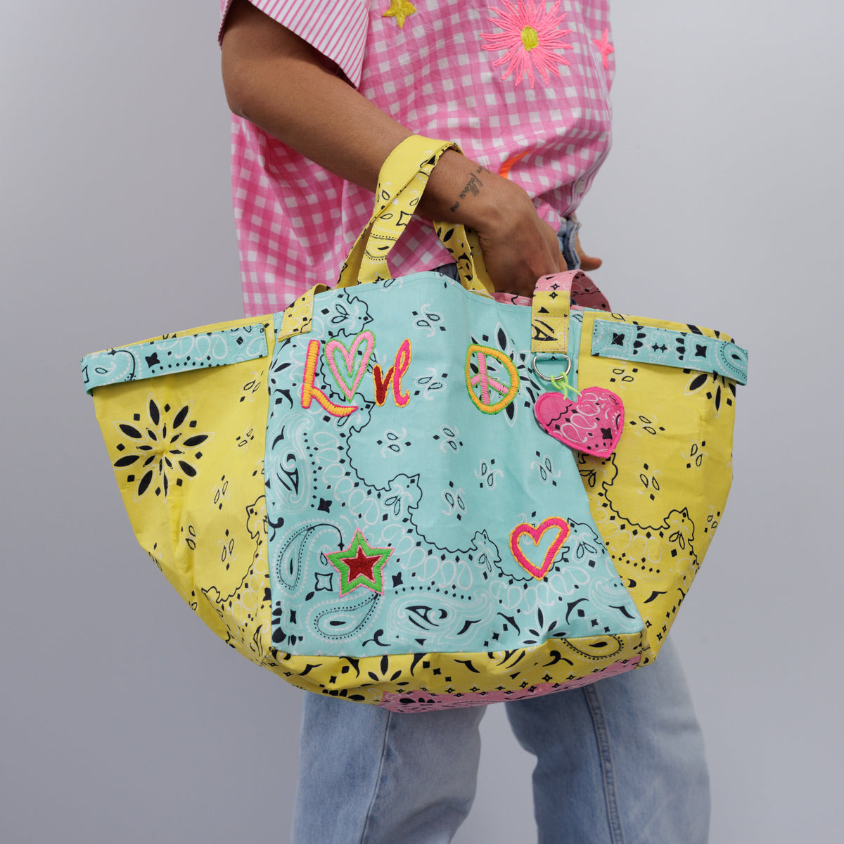 Bag // Cotton // Blue + Yellow
