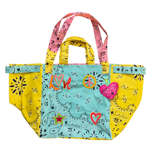 Bag // Cotton // Blue + Yellow