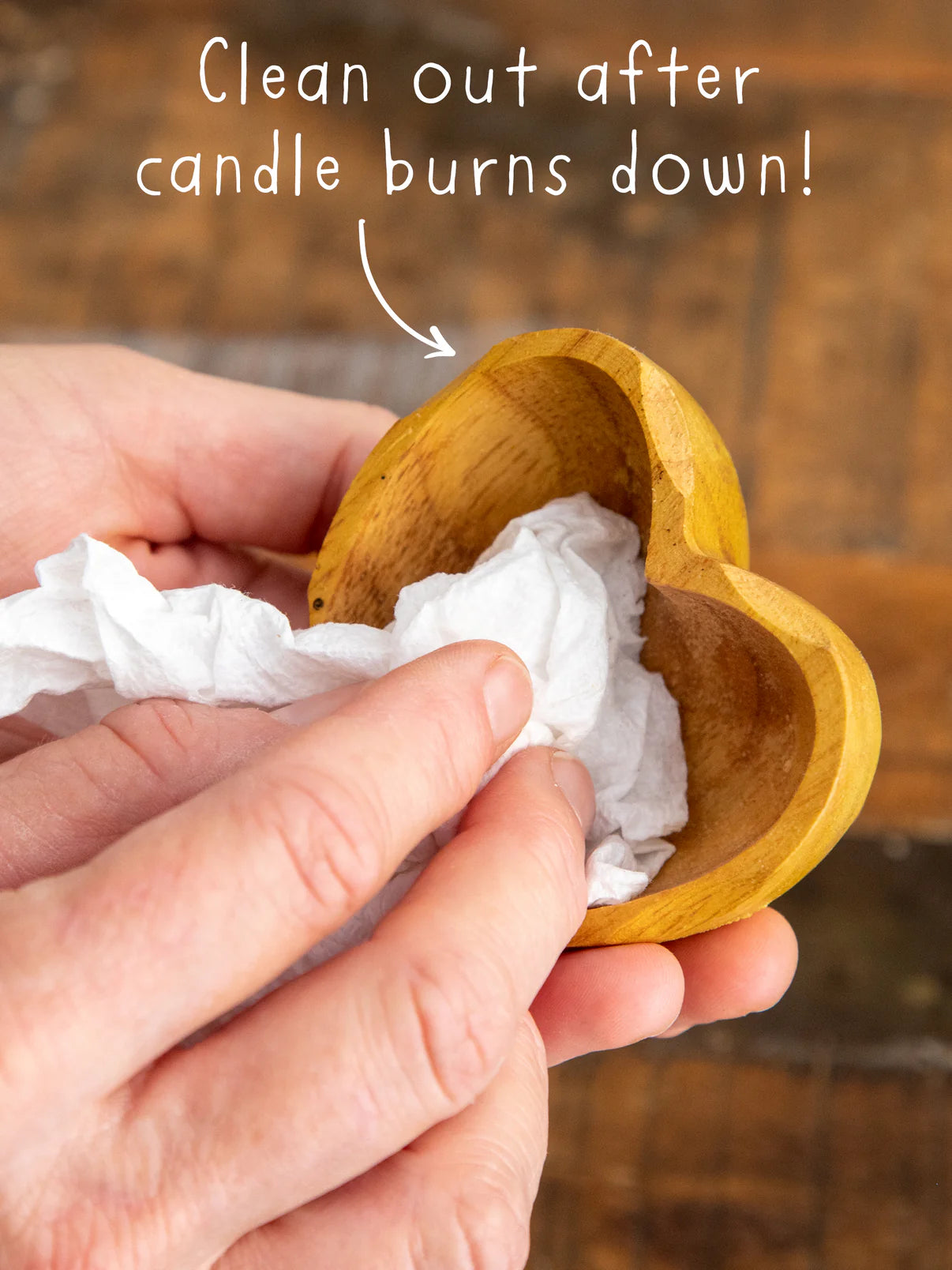 Wooden Heart Surprise Candle // Folk Flower