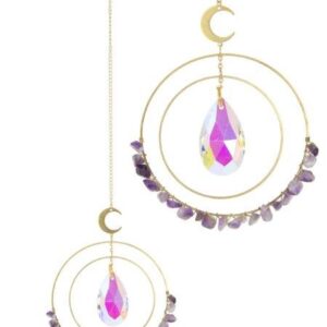 Hanging // Amethyst Crescent Moon