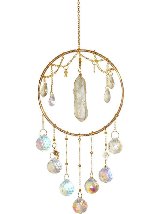Hanging // Round Suncatcher Crystal Quartz // 43cm