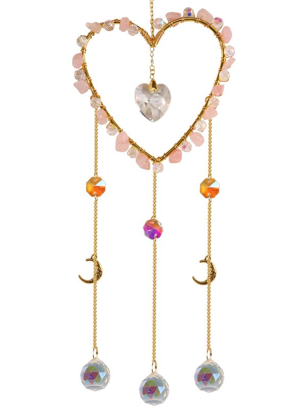 Suncatcher // Crystal  Rose Quartz Heart // 50cm