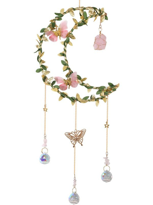 Suncatcher // Crystal Fairy & Butterfly in Moon // 56cm