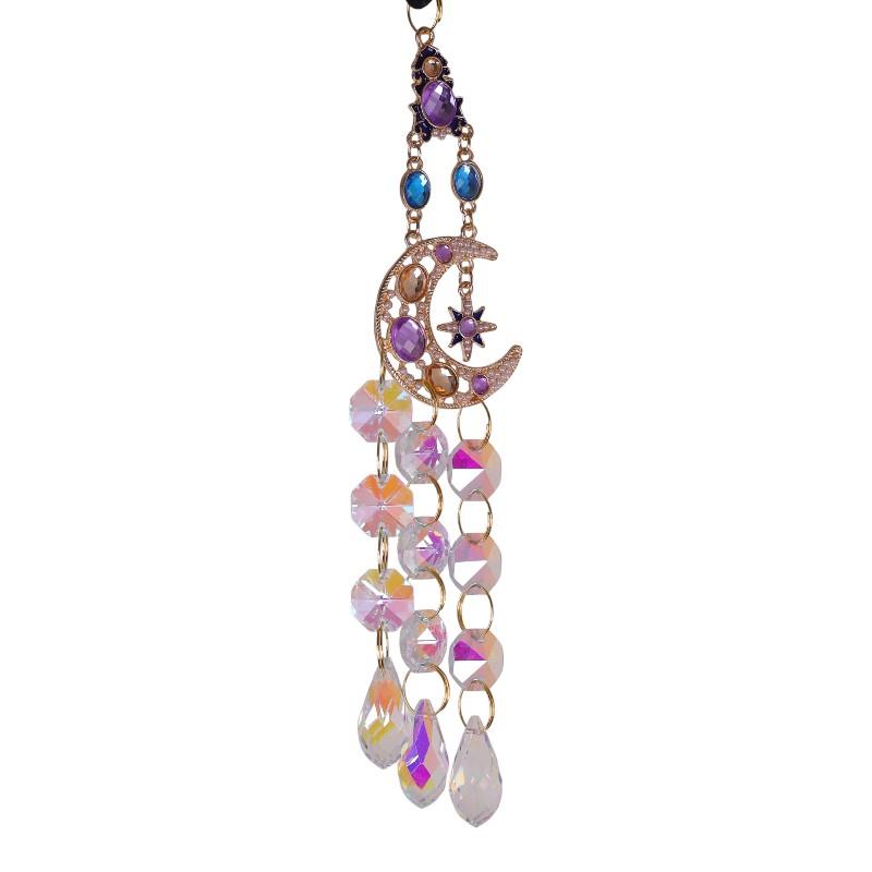 Suncatcher // Crystal Moon With Gemstones // 21cm