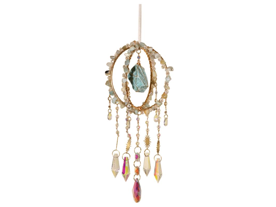 Suncatcher // Suncatcher with Hanging Amazonite Crystal // 45cm