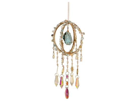 Suncatcher // Suncatcher with Hanging Amazonite Crystal // 45cm
