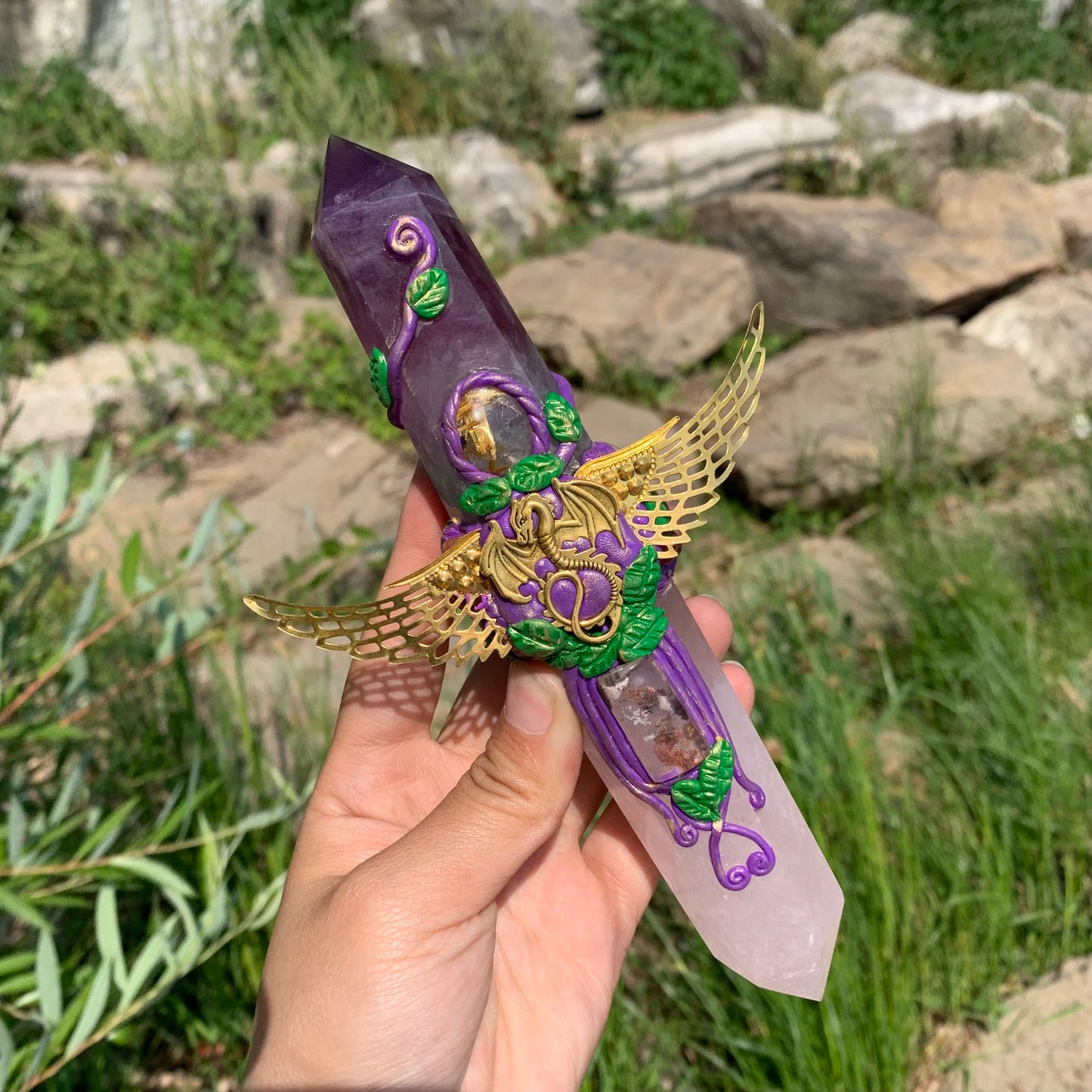Crystal WInged Wand // Large