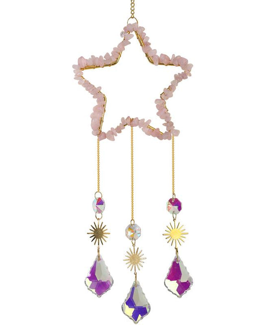 Suncatcher // Crystal Rose Quartz Star // 40cm