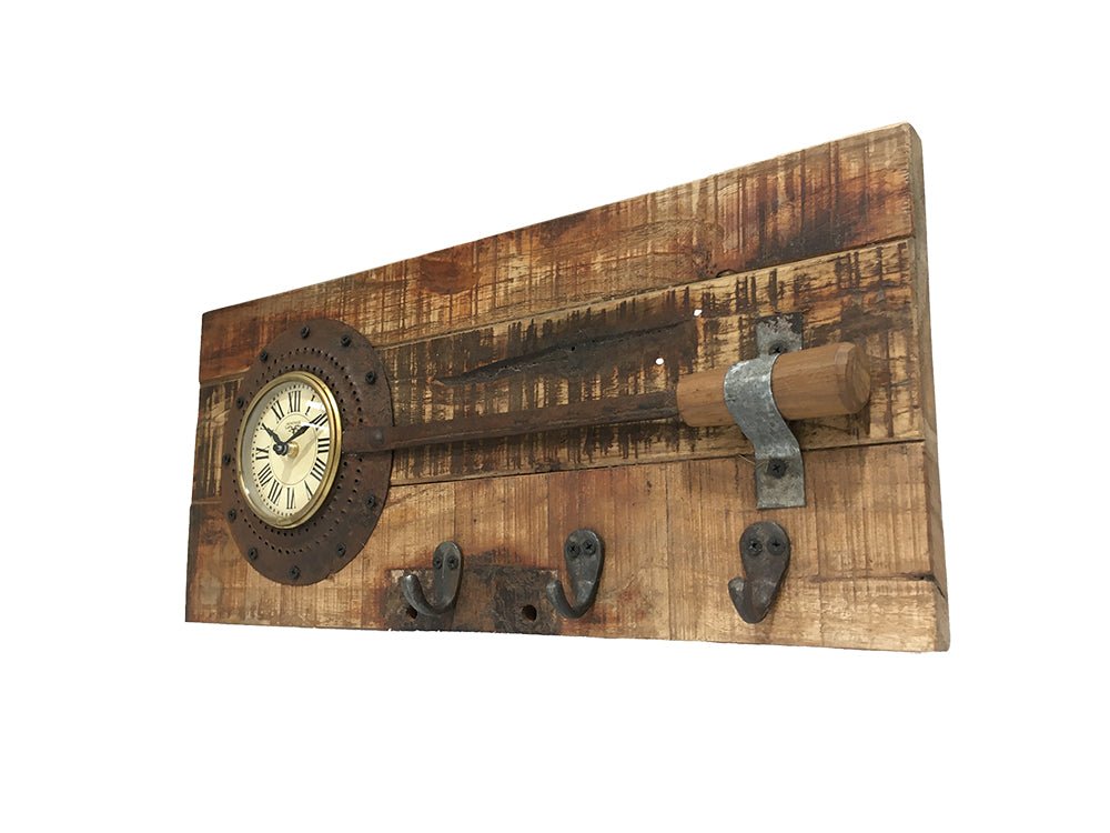 Wall Clock - Frying Pan On Recycled Wood - (TC111) - Vintage World Australia - 5