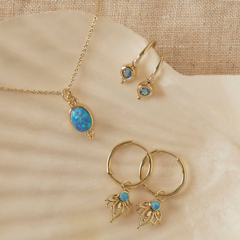 Earrings // Glisten Blue Topaz // Gold