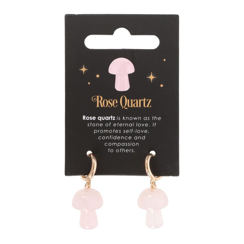 Earrings // Rose Quartz Mushrooms