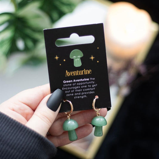 Earrings // Aventurine Mushrooms
