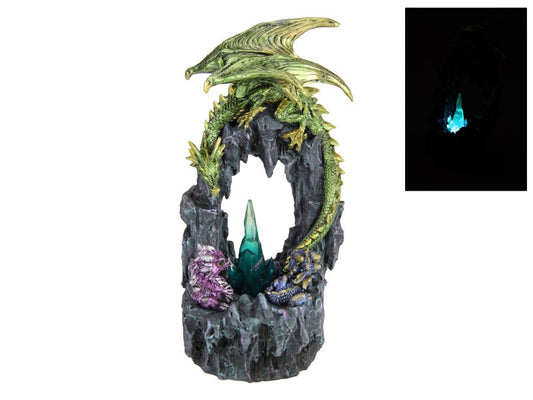 Figurine // Dragon with Baby Guarding Crystal