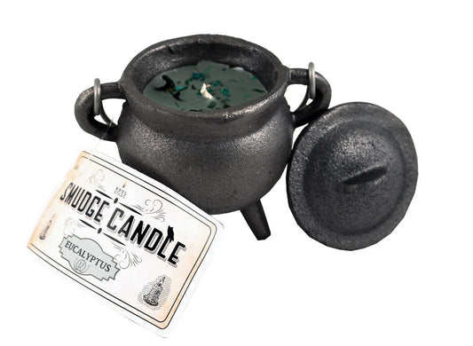 Smudge Candle // Cast Iron Cauldron // Eucalyptus
