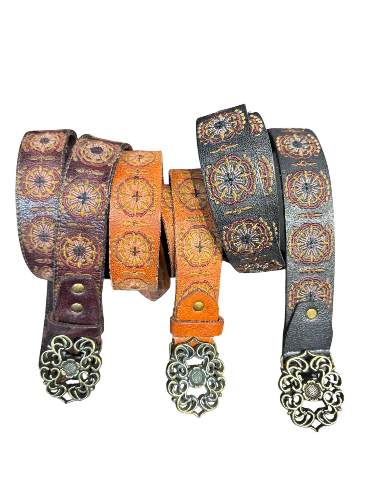Deni Embroidered Belt // Mocha