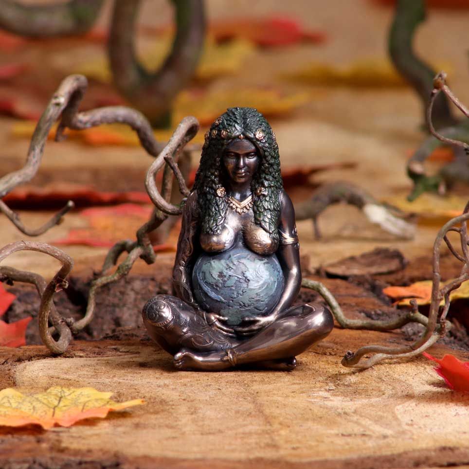 Sculpture // Mini Bronze Mother Earth Art Figurine // 8.5cm