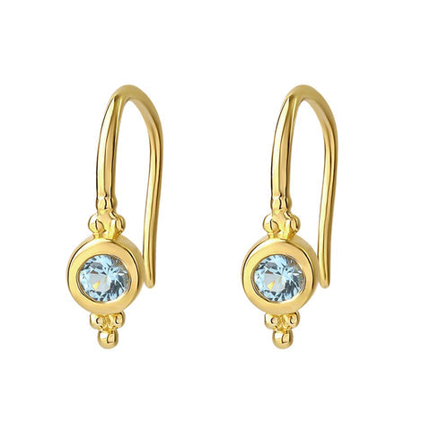 Earrings // Glisten Blue Topaz // Gold