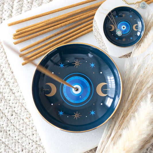 Incense Holder // Blue All Seeing Eye Print