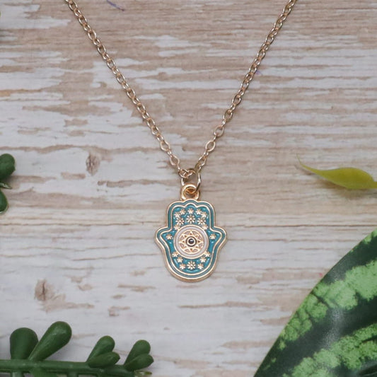Necklace // Hand of Hamsa w/Greeting Card
