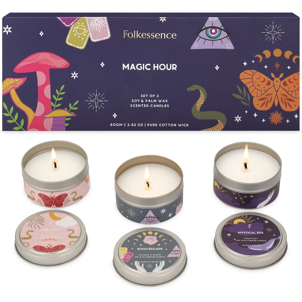 Candle // Folkessence Magic Hour Pack of 3 Travel Tin // 80gms