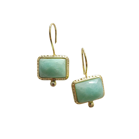 Earrings // Natural Stone Gemstone // Amazonite