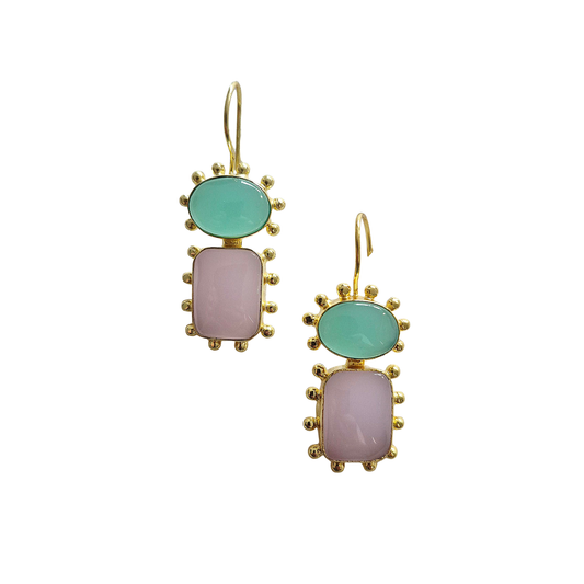 Earring // Natural Stone Gemstone // Pink