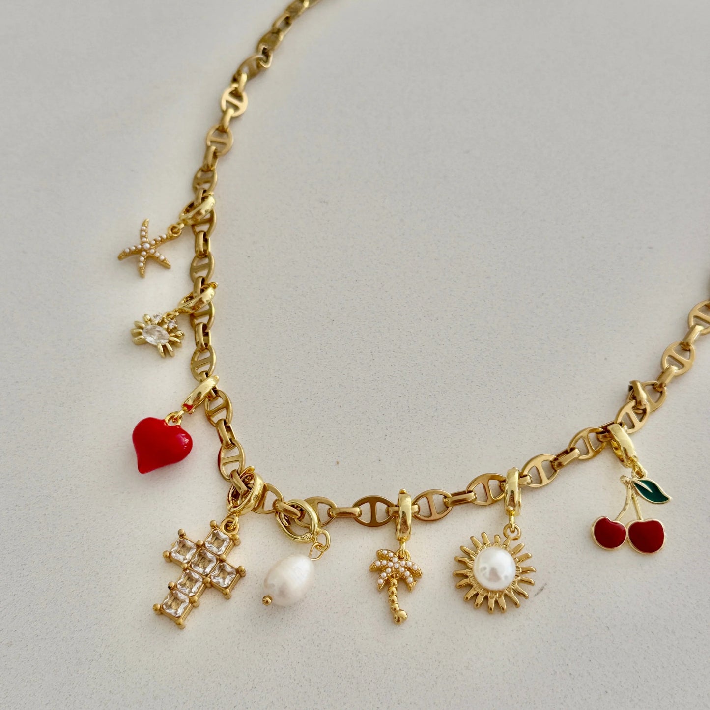 Faith, Love & Palm Trees Charm Necklace