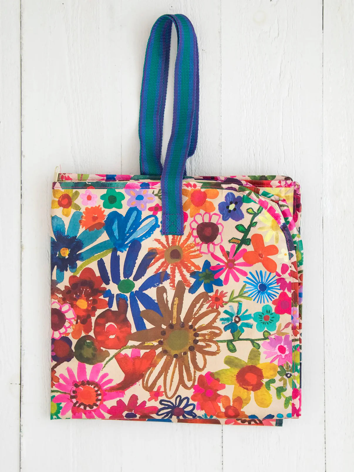 Happy XL Zip Tote Bag // Grateful